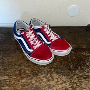 Vans ComfyCush red, white and blue used.